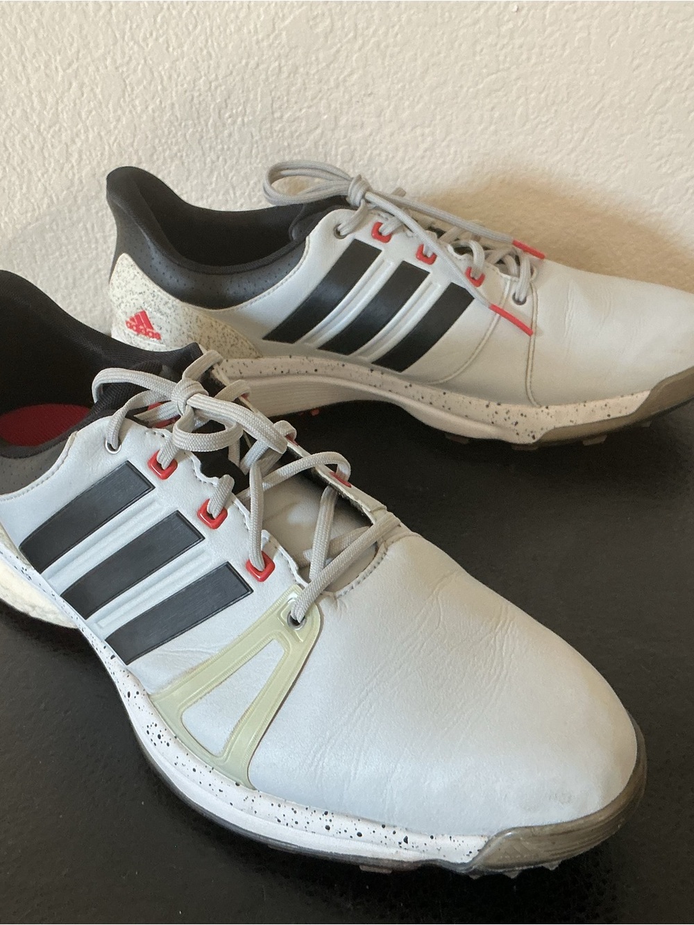 Adidas Men Adipower Boost 2 GrayLeather Soft Spike Golf Shoe F33465 Size 12